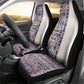 African Ndebele Art Patterns Car Seat Cover Beige Half Style