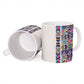 African Ndebele Art Patterns Ceramic Mug Beige Half Style