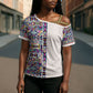 African Ndebele Art Patterns Cross Shoulder Shirt Beige Half Style