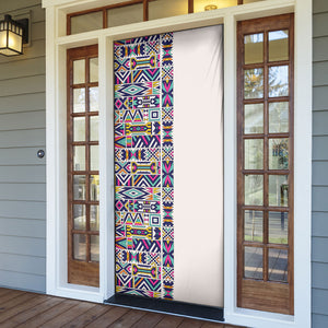 African Ndebele Art Patterns Door Cover Beige Half Style