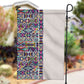 African Ndebele Art Patterns Garden Flag Beige Half Style