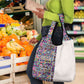 African Ndebele Art Patterns Grocery Bag Beige Half Style