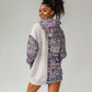 African Ndebele Art Patterns Hoodie Dress Beige Half Style