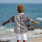African Ndebele Art Patterns Kid Hawaiian Shirt Beige Half Style