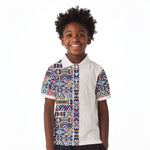 African Ndebele Art Patterns Kid Polo Shirt Beige Half Style