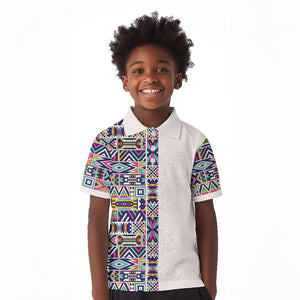African Ndebele Art Patterns Kid Polo Shirt Beige Half Style