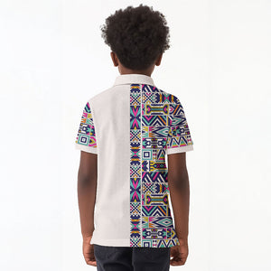 African Ndebele Art Patterns Kid Polo Shirt Beige Half Style