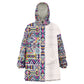 African Ndebele Art Patterns Kid Wearable Blanket Hoodie Beige Half Style