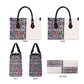 African Ndebele Art Patterns Leather Bag Beige Half Style