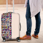 African Ndebele Art Patterns Luggage Cover Beige Half Style