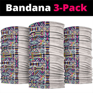 African Ndebele Art Patterns Neck Gaiter Beige Half Style