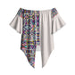 African Ndebele Art Patterns Off Shoulder Wrap Waist Top Beige Half Style