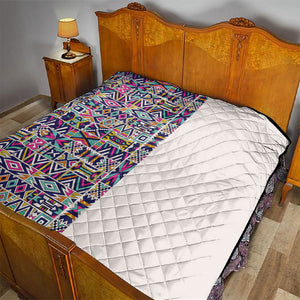 African Ndebele Art Patterns Quilt Beige Half Style