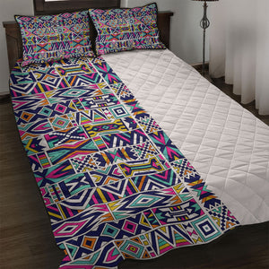 African Ndebele Art Patterns Quilt Bed Set Beige Half Style