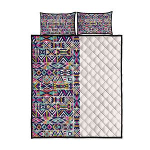 African Ndebele Art Patterns Quilt Bed Set Beige Half Style