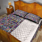 African Ndebele Art Patterns Quilt Bed Set Beige Half Style