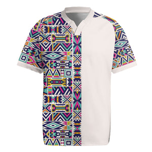 African Ndebele Art Patterns Rugby Jersey Beige Half Style
