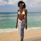 African Ndebele Art Patterns Sarong Beige Half Style