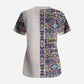 African Ndebele Art Patterns Scrub Top Beige Half Style