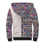 African Ndebele Art Patterns Sherpa Hoodie Beige Half Style
