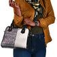 African Ndebele Art Patterns Shoulder Handbag Beige Half Style