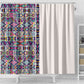 African Ndebele Art Patterns Shower Curtain Beige Half Style