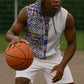 African Ndebele Art Patterns Sleeveless Hoodie Beige Half Style