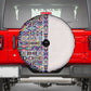 African Ndebele Art Patterns Spare Tire Cover Beige Half Style