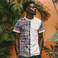 African Ndebele Art Patterns T shirt Beige Half Style