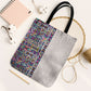 African Ndebele Art Patterns Tote Bag Beige Half Style