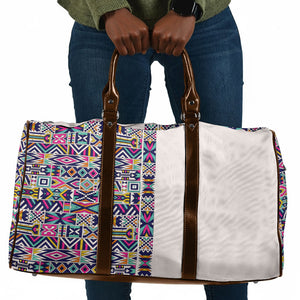 African Ndebele Art Patterns Travel Bag Beige Half Style
