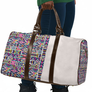 African Ndebele Art Patterns Travel Bag Beige Half Style