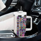 African Ndebele Art Patterns Tumbler With Handle Beige Half Style