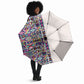 African Ndebele Art Patterns Umbrella Beige Half Style