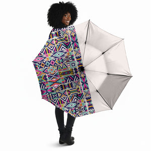 African Ndebele Art Patterns Umbrella Beige Half Style