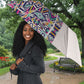 African Ndebele Art Patterns Umbrella Beige Half Style