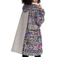 African Ndebele Art Patterns Wearable Blanket Hoodie Beige Half Style