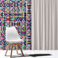 African Ndebele Art Patterns Window Curtain Beige Half Style