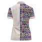 African Ndebele Art Patterns Women Polo Shirt Beige Half Style