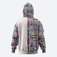 African Ndebele Art Patterns Zip Hoodie Beige Half Style