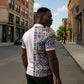 African Ndebele Art Patterns Zipper Polo Shirt Beige Half Style
