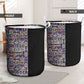 African Ndebele Art Patterns Laundry Basket Black Half Style
