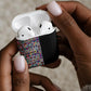 African Ndebele Art Patterns AirPods Case Black Half Style