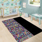 African Ndebele Art Patterns Area Rug Black Half Style