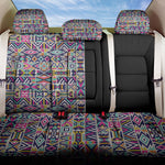 African Ndebele Art Patterns Back Car Seat Cover Black Half Style