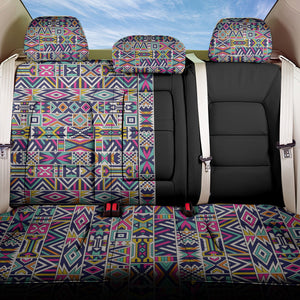 African Ndebele Art Patterns Back Car Seat Cover Black Half Style