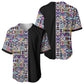 African Ndebele Art Patterns Baseball Jersey Black Half Style