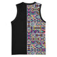African Ndebele Art Patterns Basketball Jersey Black Half Style