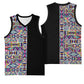 African Ndebele Art Patterns Basketball Jersey Black Half Style