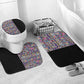 African Ndebele Art Patterns Bathroom Set Black Half Style
